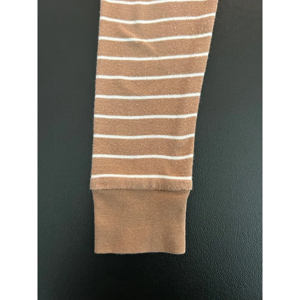 Carters Toddler 2T Pajama Pants Brown White Striped Cotton Snug Fit 1336